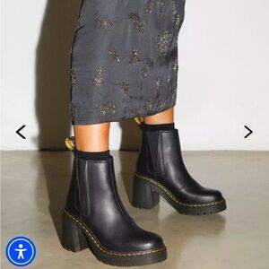 Dr Martens Spence Leather Flared Heel Chelsea Boots Size 10